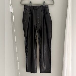 Abercrombie & Fitch Glossy Black Cropped Pants